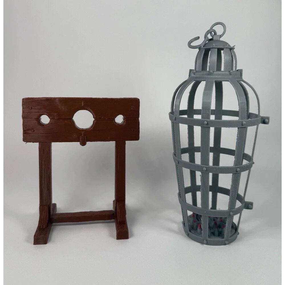 Aurora Monster Scenes-Style Hanging Cage  & Pillory Torture Devices Toys